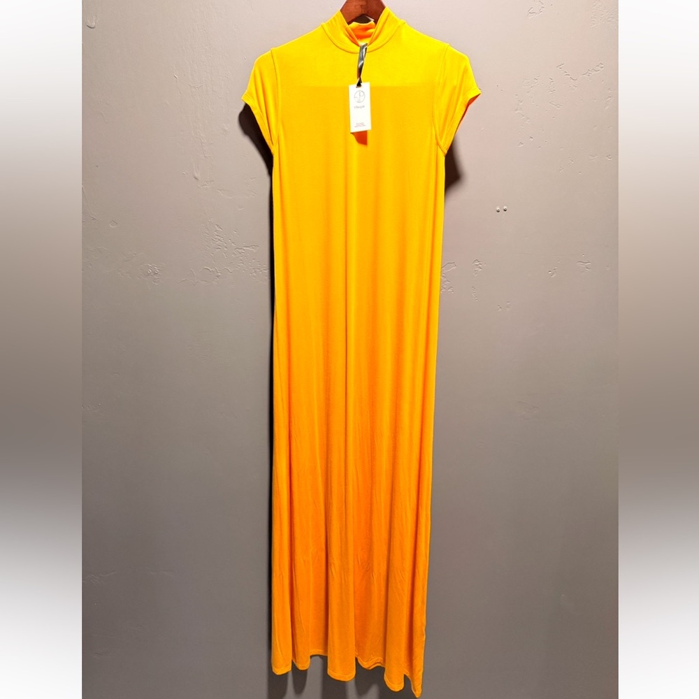 1 People Dresden Sustainable Silk-Soft Maxi Dress - Fenugreek Yellow - Small